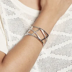 Bracelet Jonc Melodi Acier Blanc Strass