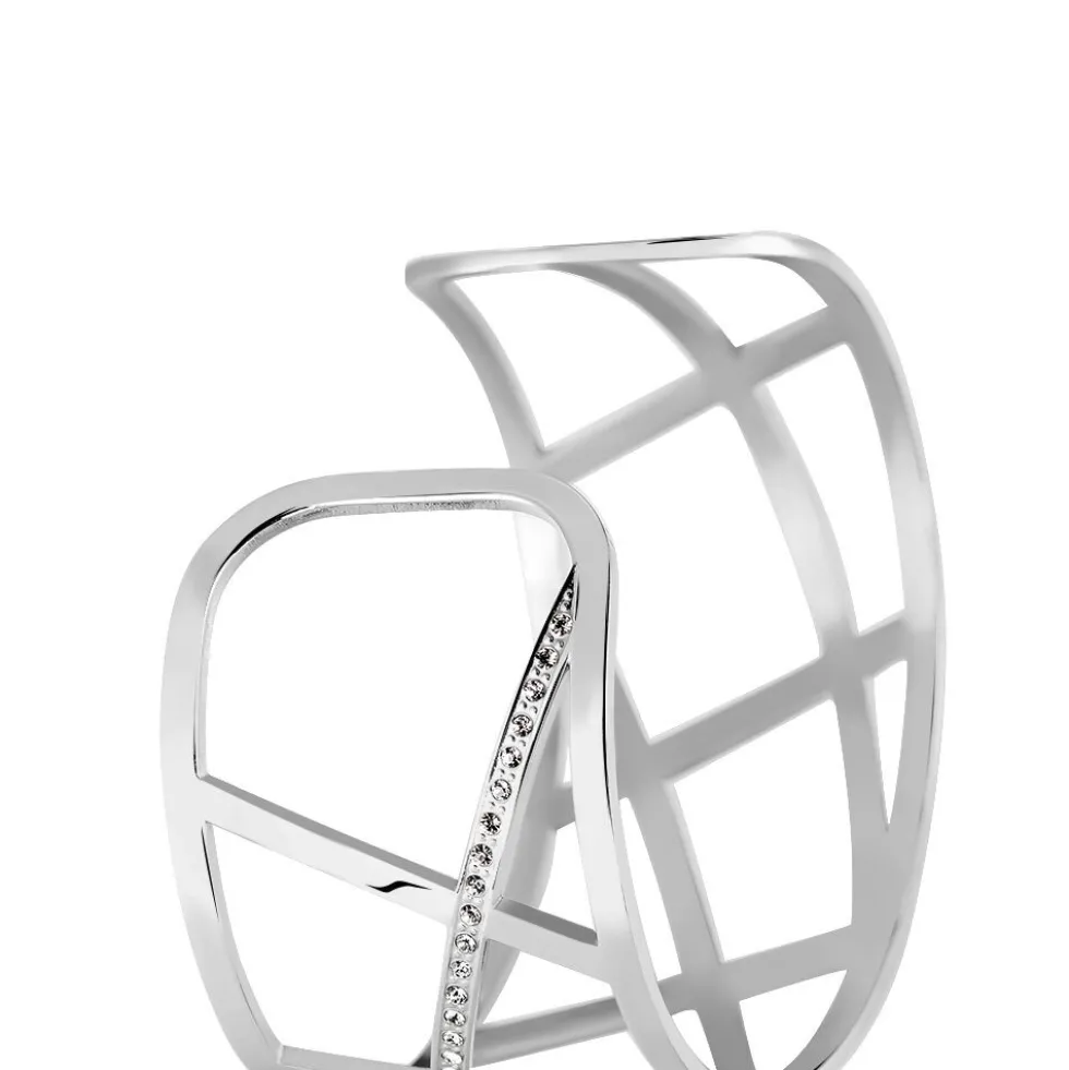 Bracelet Jonc Melodi Acier Blanc Strass