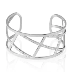 Bracelet Jonc Melodi Acier Blanc Strass