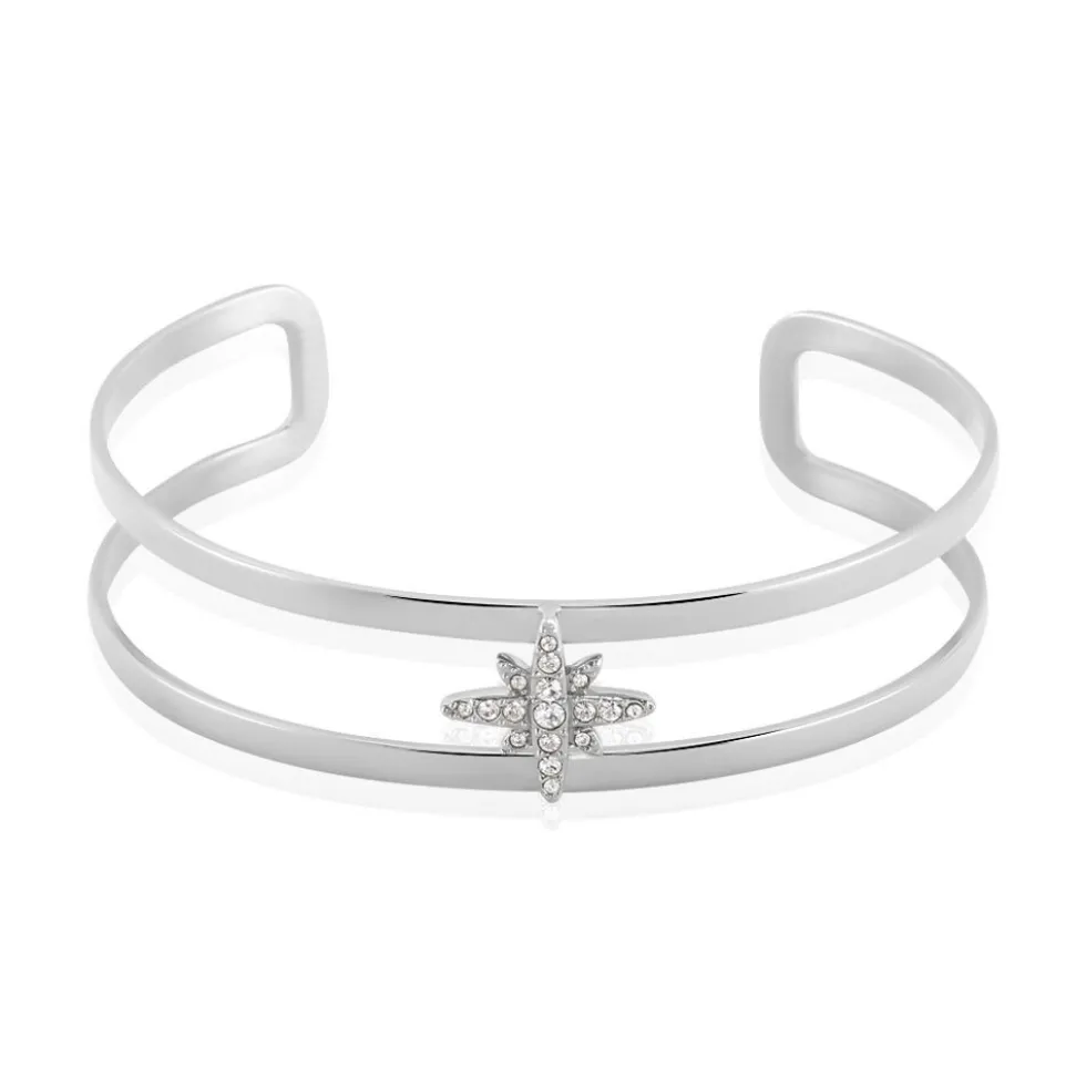 Bracelet Jonc Melyane Acier Blanc Strass