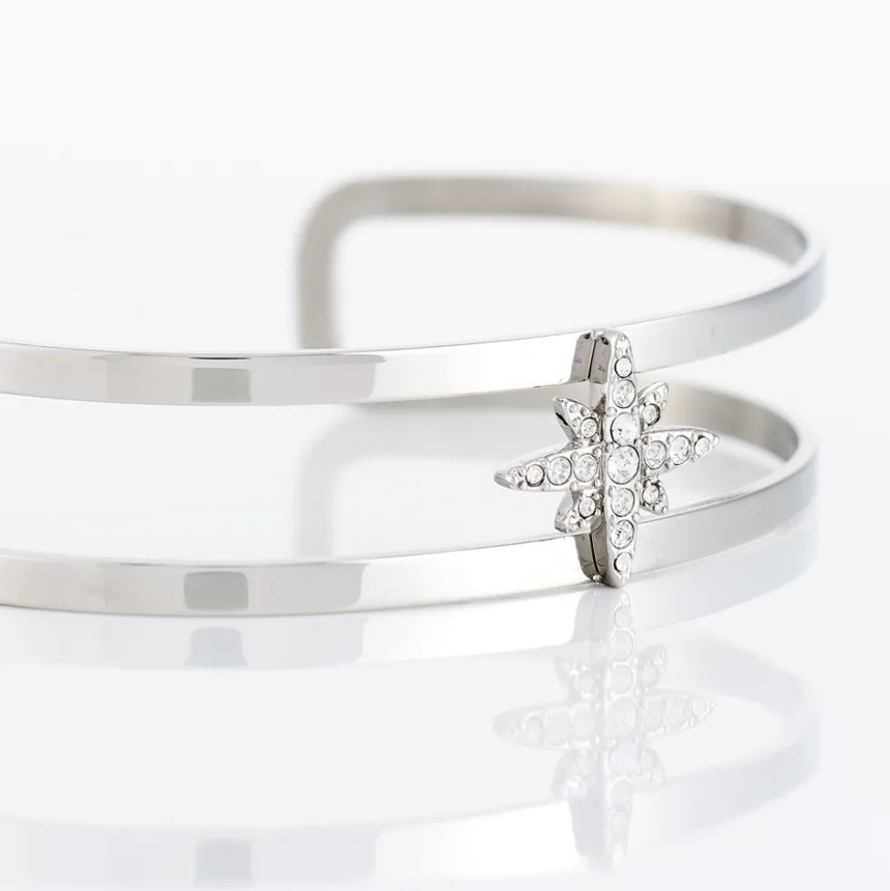 Bracelet Jonc Melyane Acier Blanc Strass