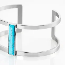 Bracelet Jonc Merylie Acier Blanc Pierre De Synthese