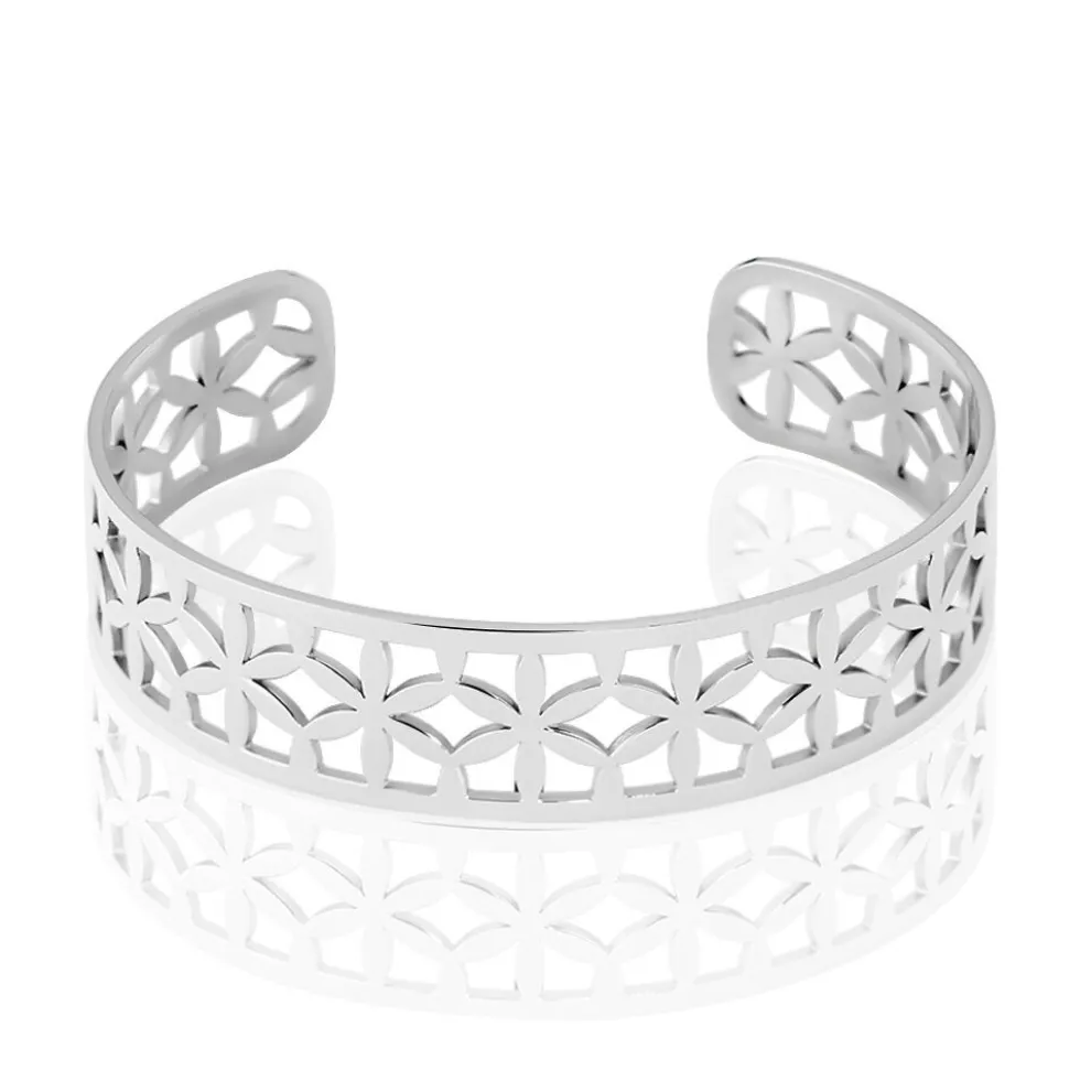 Bracelet Jonc Milda Acier Blanc