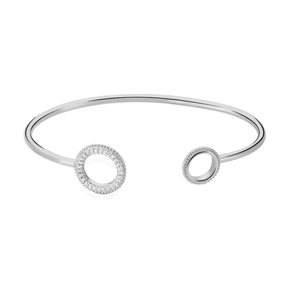 Bracelet Jonc Nathalia Argent Blanc Oxyde De Zirconium