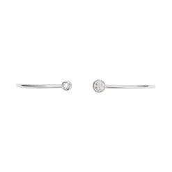 Bracelet Jonc Perline Argent Blanc Oxyde De Zirconium