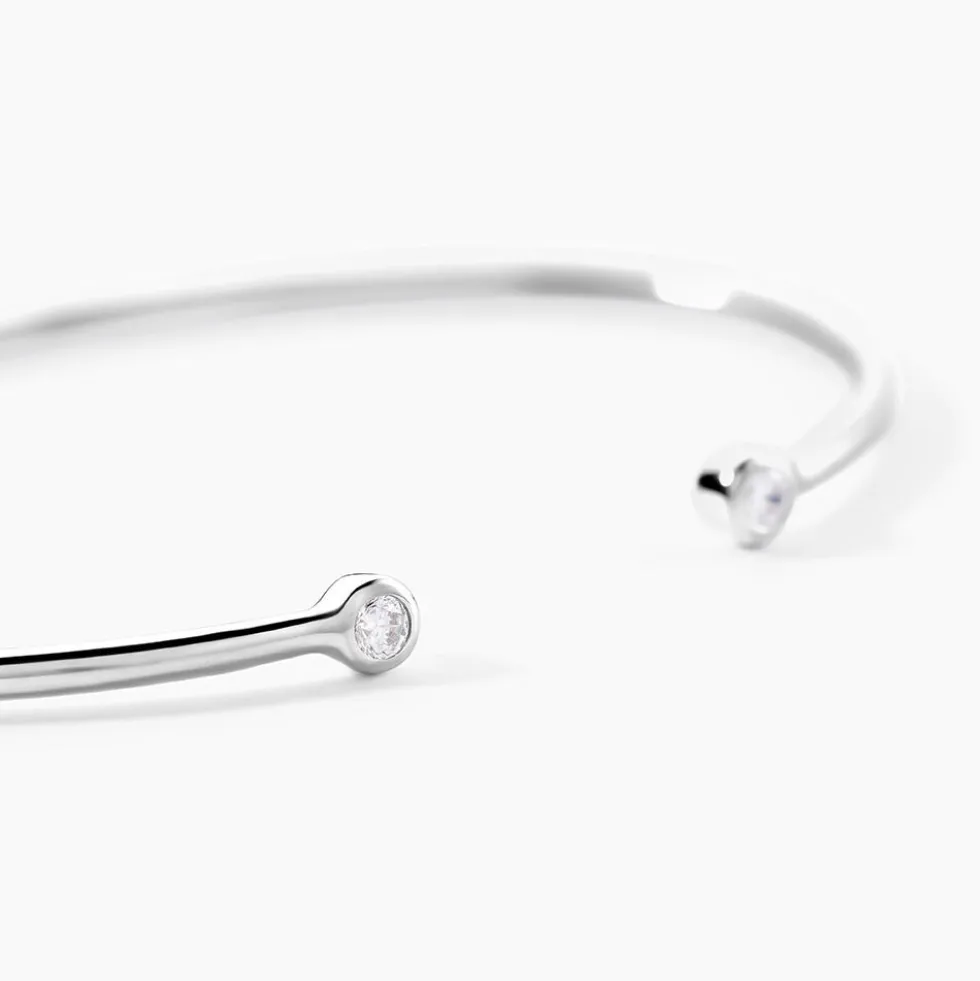 Bracelet Jonc Regine Argent Blanc Oxyde De Zirconium