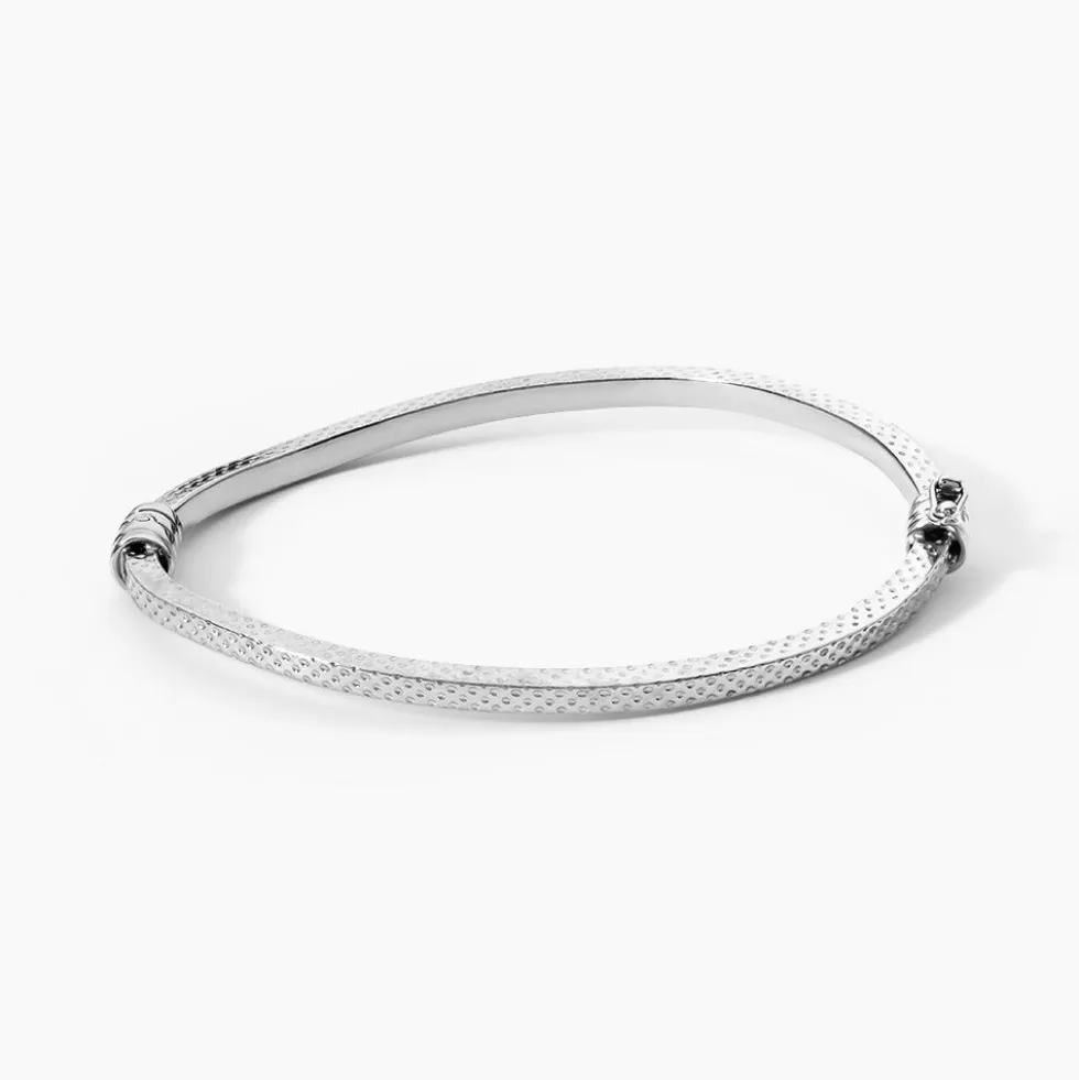 Bracelet Jonc Safietouae Argent Blanc