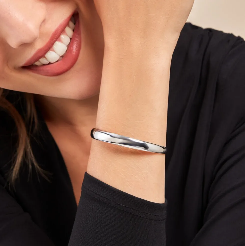 Bracelet Jonc Two Argent Blanc