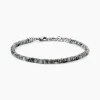 Bracelet Jourdan Acier Blanc Obsidienne Hématite