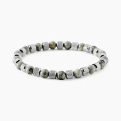 Bracelet Jourdan Acier Blanc Jaspe Africain