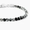 Bracelet Jourdan Acier Blanc Obsidienne