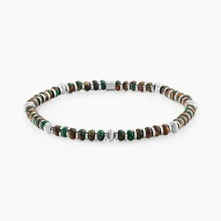 Bracelet Jourdan Acier Blanc Jaspe Africain