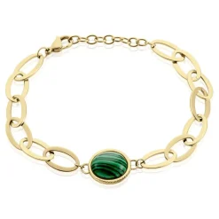 Bracelet Julyan Acier Doré Malachite