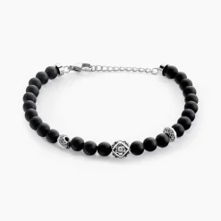 Bracelet Labhras Acier Blanc Agate