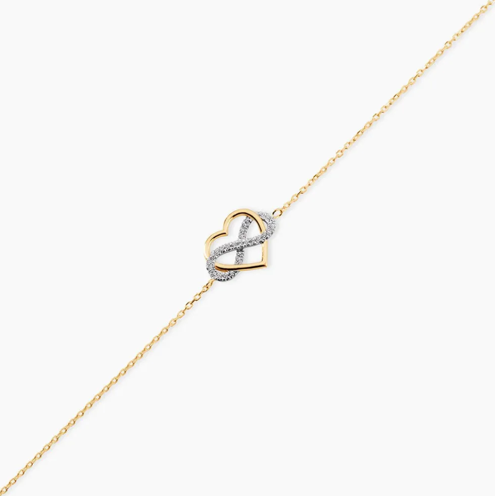 Bracelet Lachina Or Bicolore Oxyde De Zirconium