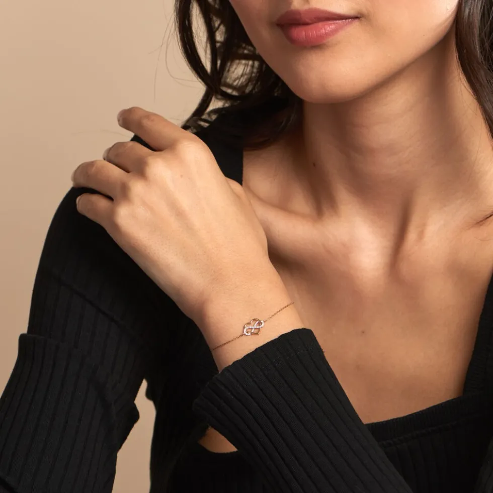Bracelet Lachina Or Bicolore Oxyde De Zirconium