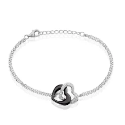 Bracelet Lovea Argent Blanc Céramique Et Oxyde De Zirconium