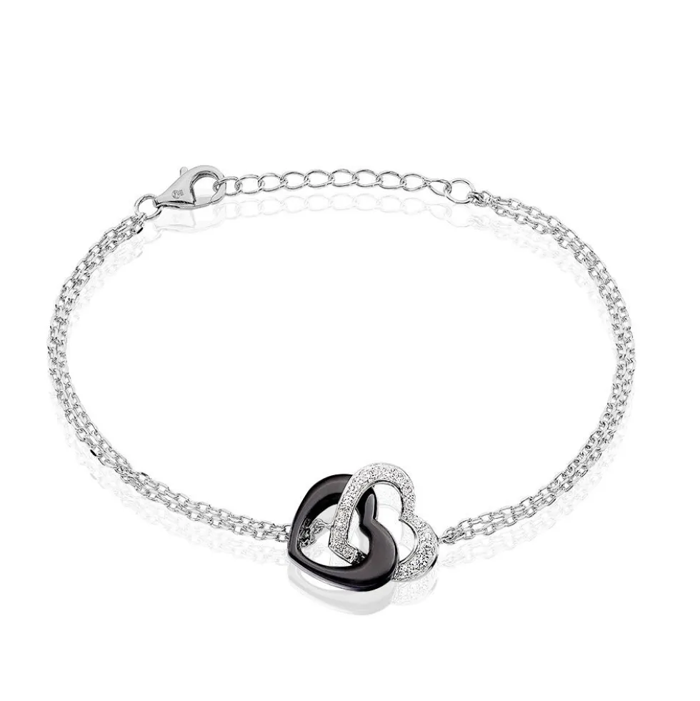 Bracelet Lovea Argent Blanc Céramique Et Oxyde De Zirconium
