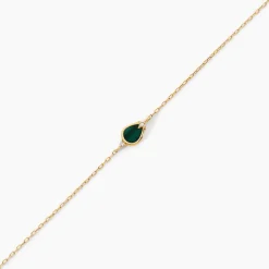 Bracelet Luminea Or Jaune Malachite Oxyde De Zirconium