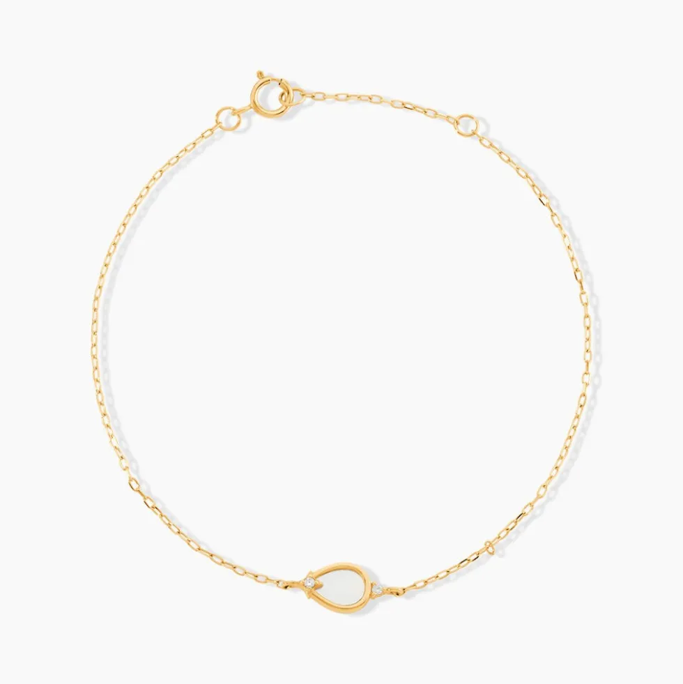 Bracelet Luminea Or Jaune Nacre Oxyde De Zirconium