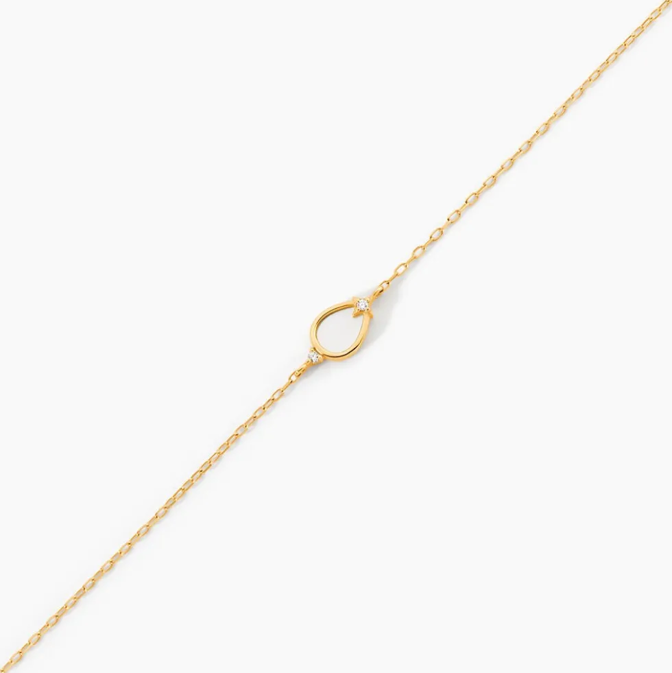 Bracelet Luminea Or Jaune Nacre Oxyde De Zirconium