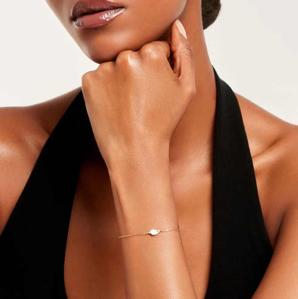 Bracelet Luminea Or Jaune Nacre Oxyde De Zirconium