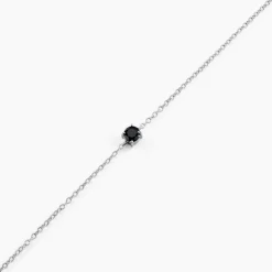 Bracelet Lylwenn Argent Blanc Oxyde De Zirconium Noir