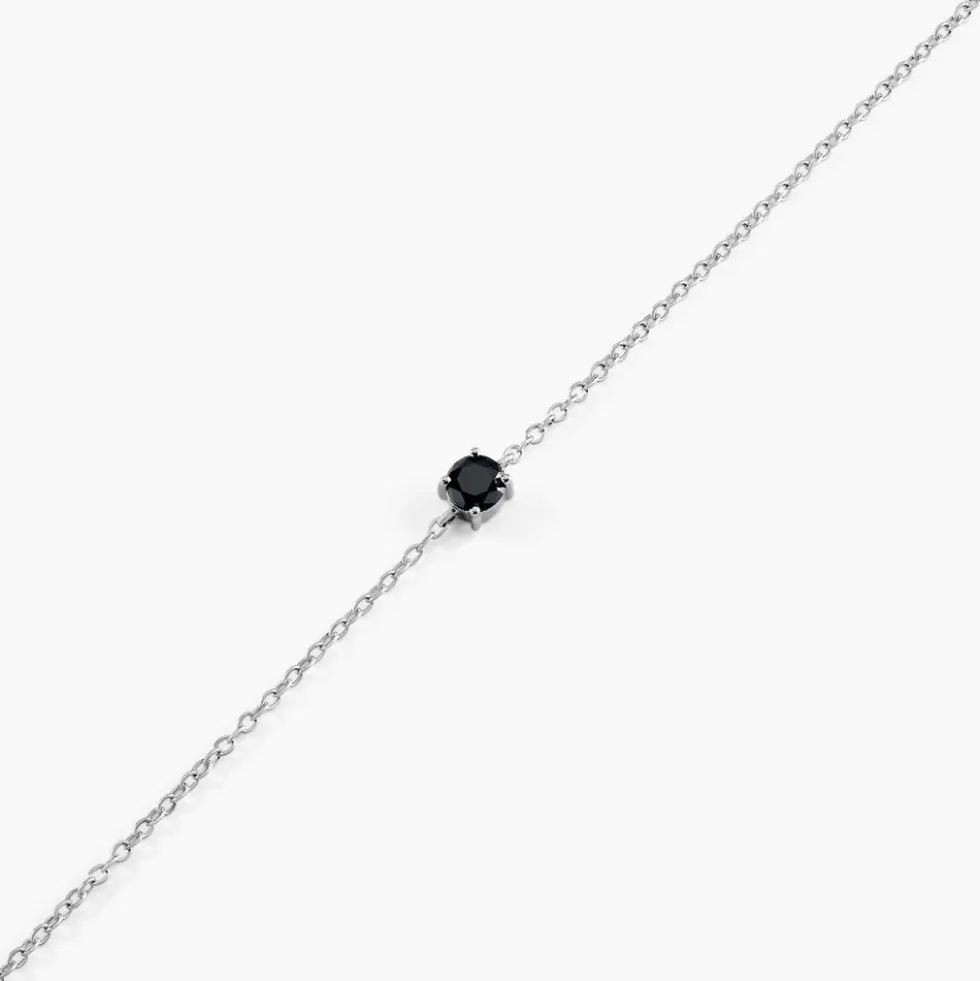 Bracelet Lylwenn Argent Blanc Oxyde De Zirconium Noir