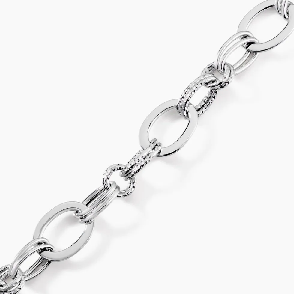 Bracelet Maillons Argent Blanc
