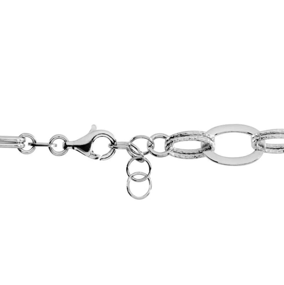 Bracelet Maillons Argent Blanc