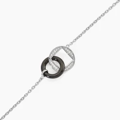 Bracelet Malee Argent Blanc Céramique Et Oxyde De Zirconium