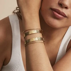 Bracelet Manchette Chita Acier Doré