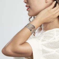 Bracelet Manchette Xaverine Acier Blanc