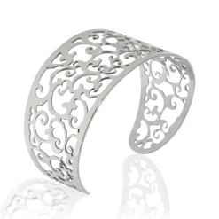 Bracelet Manchette Xaverine Acier Blanc