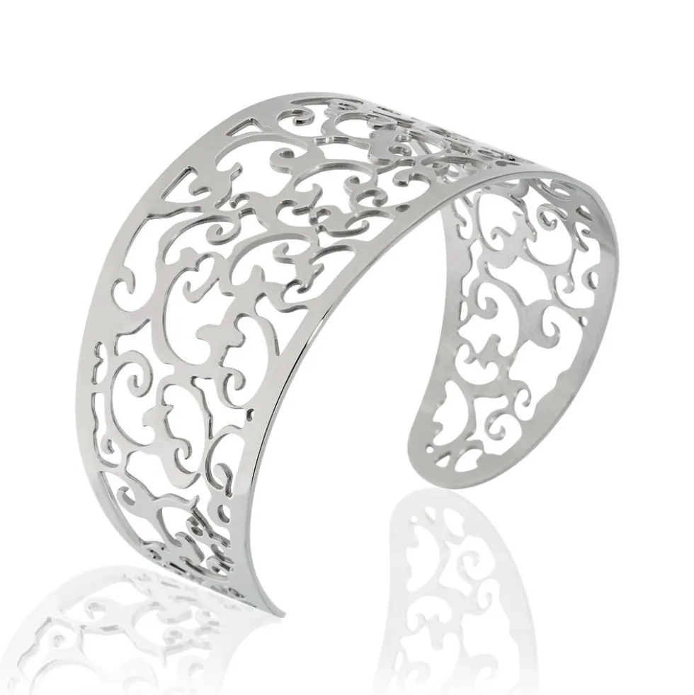 Bracelet Manchette Xaverine Acier Blanc