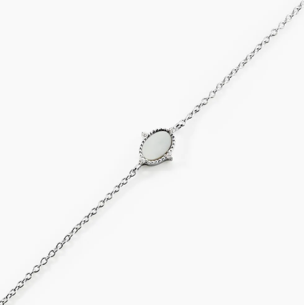 Bracelet Margot Argent Blanc Nacre Oxyde De Zirconium