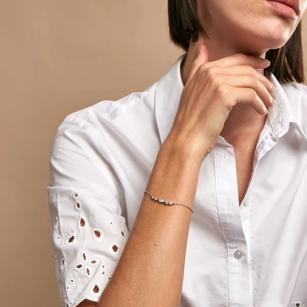 Bracelet Mascaret Argent Blanc Oxyde De Zirconium