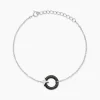 Bracelet Merelle Argent Blanc Céramique Oxyde De Zirconium