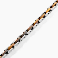 Bracelet Métal Acier Blanc Oeil De Tigre