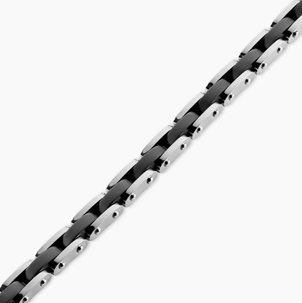 Bracelet Métal Acier Blanc Onyx