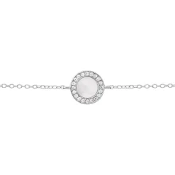Bracelet Nawala Argent Blanc Oxyde De Zirconium Et Nacre