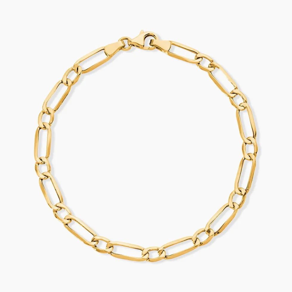 Bracelet Ophelio Maille Alternee 1/1 Or Jaune