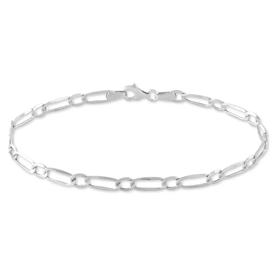 Bracelet Ophelio Maille Alternee 1/1 Or Blanc
