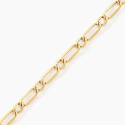 Bracelet Ophelio Maille Alternee 1/1 Or Jaune