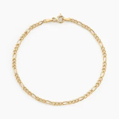 Bracelet Or Jaune Caméo Maille Alternée 1/3