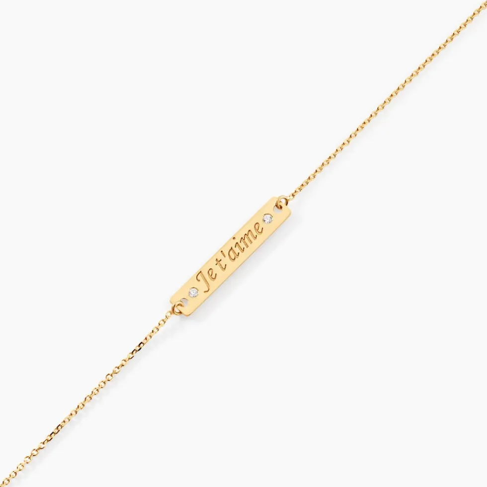 Bracelet Or Jaune Morrigaine Oxydes De Zirconium