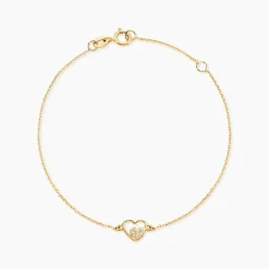 Bracelet Or Jaune Saponaire Oxydes De Zirconium