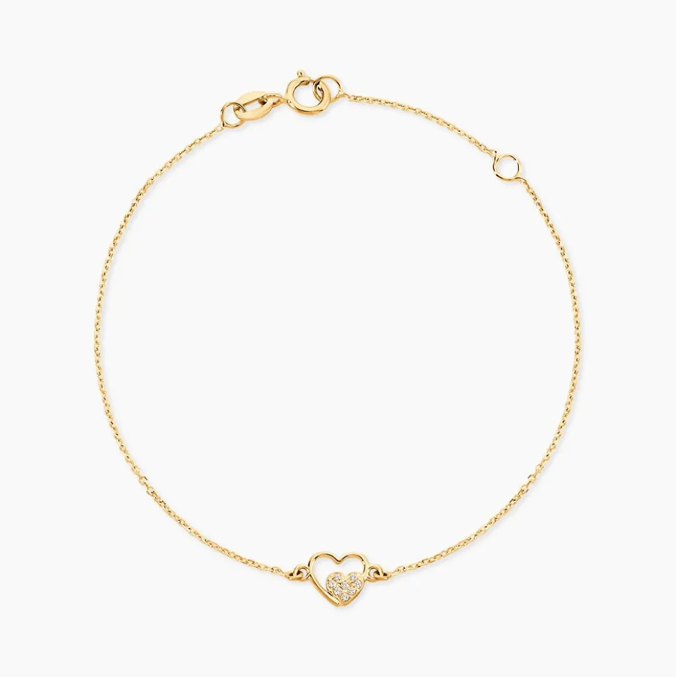 Bracelet Or Jaune Saponaire Oxydes De Zirconium