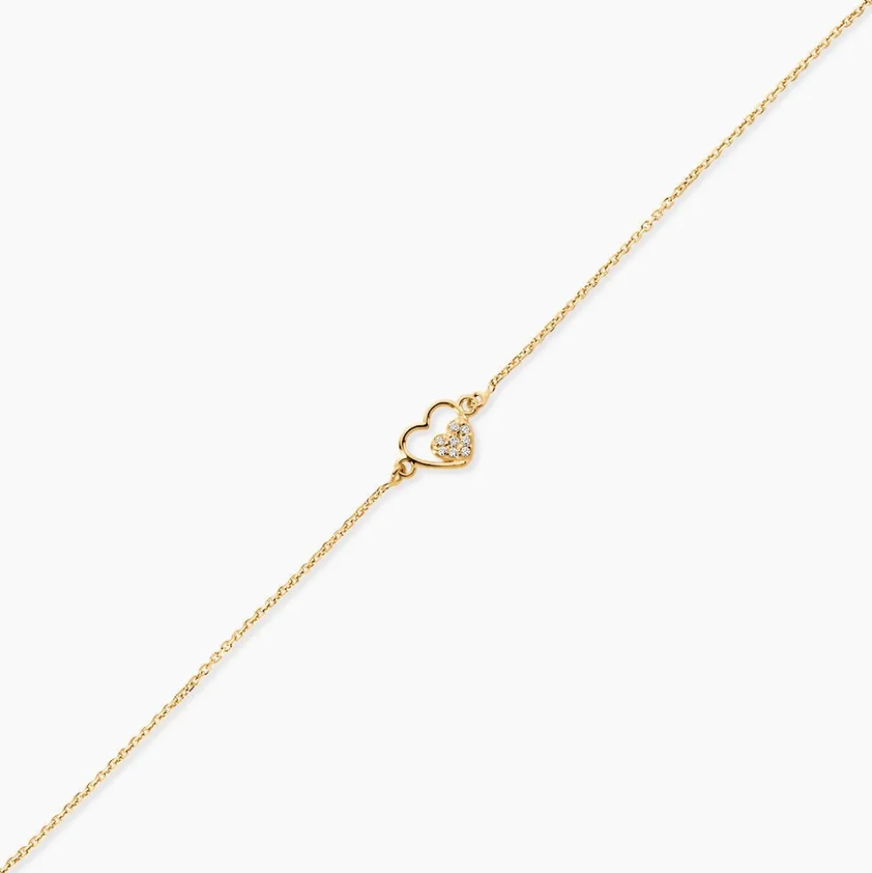Bracelet Or Jaune Saponaire Oxydes De Zirconium