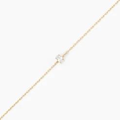 Bracelet Ovale Or Jaune Oxyde De Zirconium